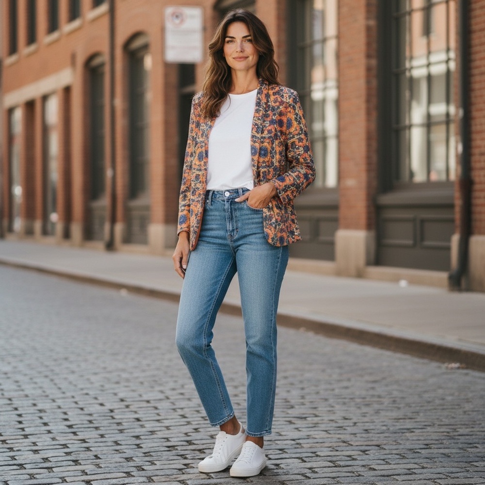 EUC Zara Basic SZ M Blue, Orange and Yellow Sequin Jacket!!!